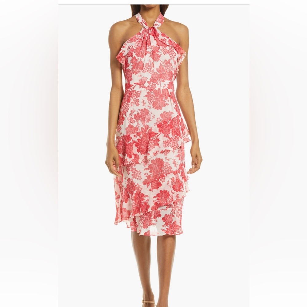 Chelsea28 Halter Ruffle Midi Dress